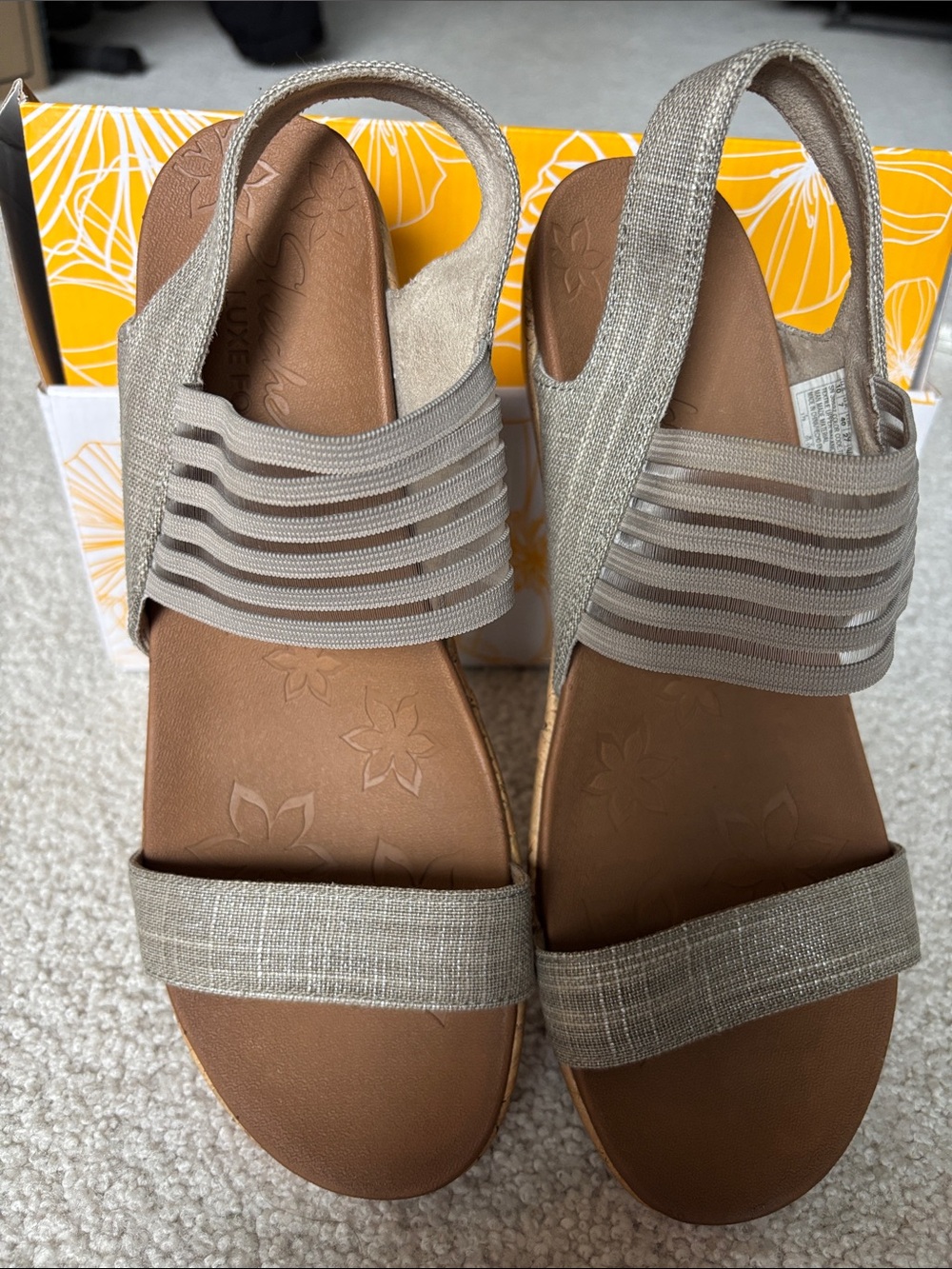 Comfort Stretch Slingback Sandals in Taupe